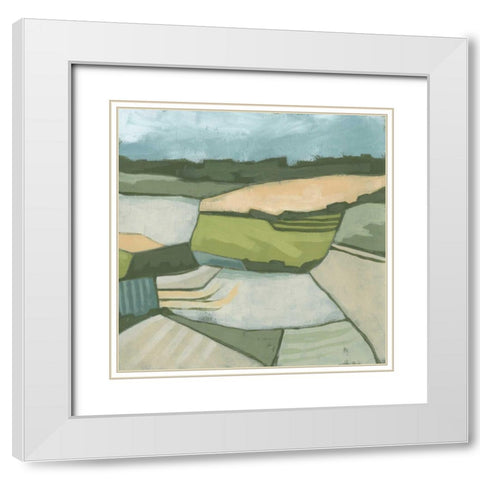 Field and Valley I White Modern Wood Framed Art Print with Double Matting by Vess, June Erica