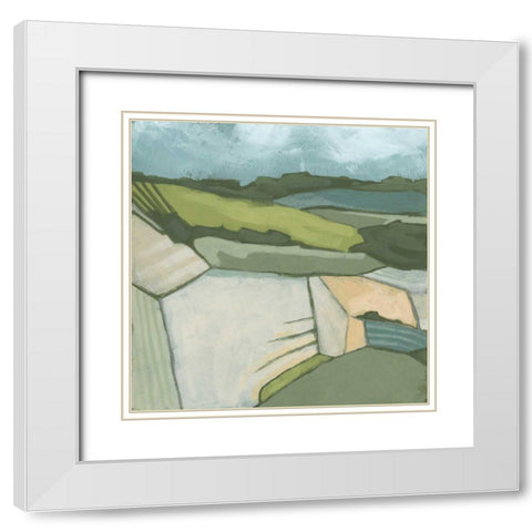 Field and Valley II White Modern Wood Framed Art Print with Double Matting by Vess, June Erica