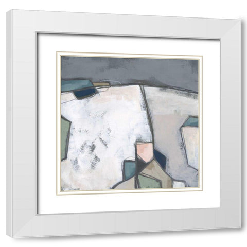 Birds Eye Valley II White Modern Wood Framed Art Print with Double Matting by Vess, June Erica