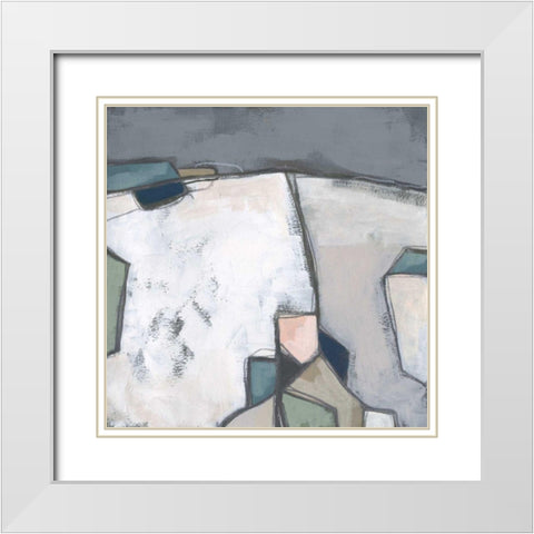 Birds Eye Valley II White Modern Wood Framed Art Print with Double Matting by Vess, June Erica