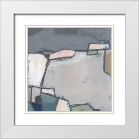 Birds Eye Valley III White Modern Wood Framed Art Print with Double Matting by Vess, June Erica