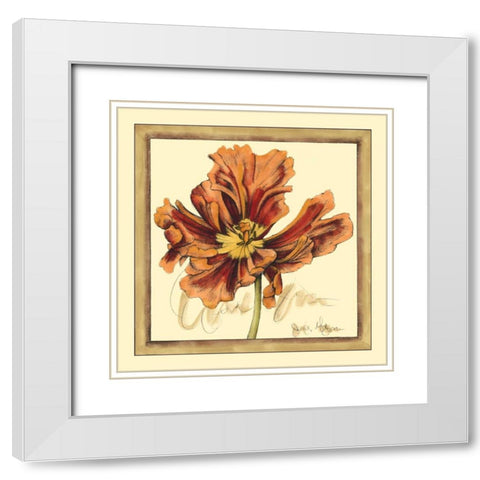 Tulip Study III White Modern Wood Framed Art Print with Double Matting by Goldberger, Jennifer