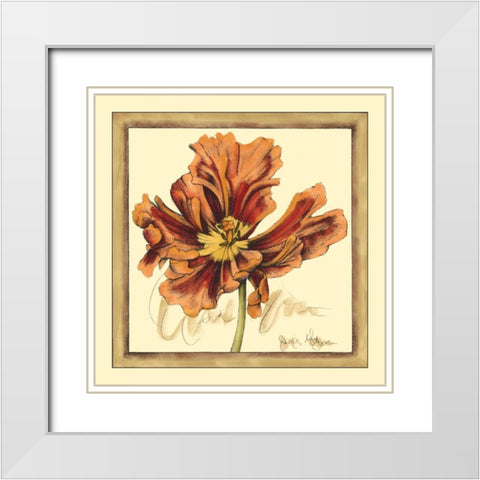 Tulip Study III White Modern Wood Framed Art Print with Double Matting by Goldberger, Jennifer
