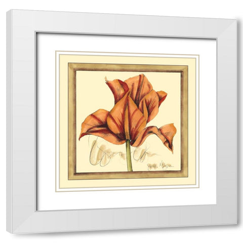 Tulip Study IV White Modern Wood Framed Art Print with Double Matting by Goldberger, Jennifer