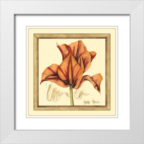 Tulip Study IV White Modern Wood Framed Art Print with Double Matting by Goldberger, Jennifer