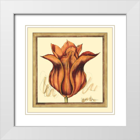 Tulip Study VI White Modern Wood Framed Art Print with Double Matting by Goldberger, Jennifer