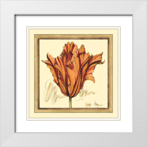 Tulip Study VII White Modern Wood Framed Art Print with Double Matting by Goldberger, Jennifer