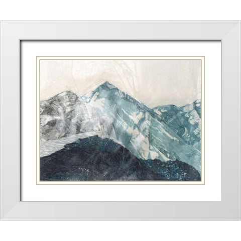 Glacial Peaks I White Modern Wood Framed Art Print with Double Matting by Lam, Vanna