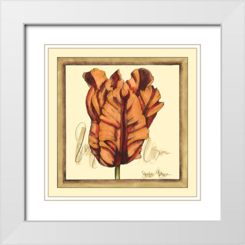 Tulip Study VIII White Modern Wood Framed Art Print with Double Matting by Goldberger, Jennifer
