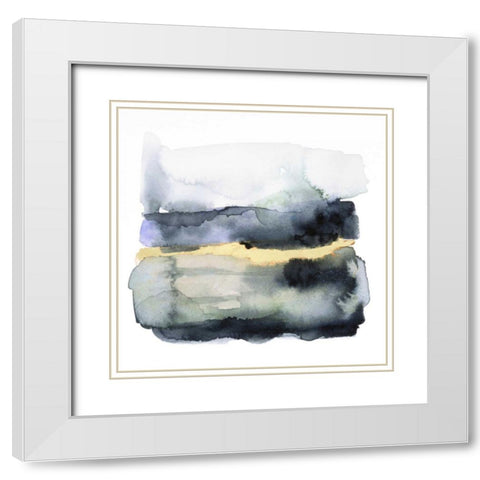 Golden Indigo I White Modern Wood Framed Art Print with Double Matting by Borges, Victoria