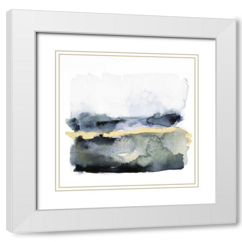 Golden Indigo II White Modern Wood Framed Art Print with Double Matting by Borges, Victoria