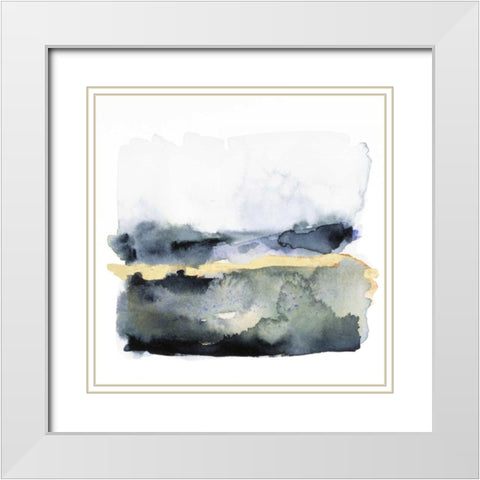 Golden Indigo II White Modern Wood Framed Art Print with Double Matting by Borges, Victoria