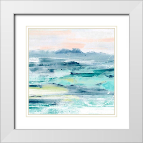 Beach Tides II White Modern Wood Framed Art Print with Double Matting by Vess, June Erica