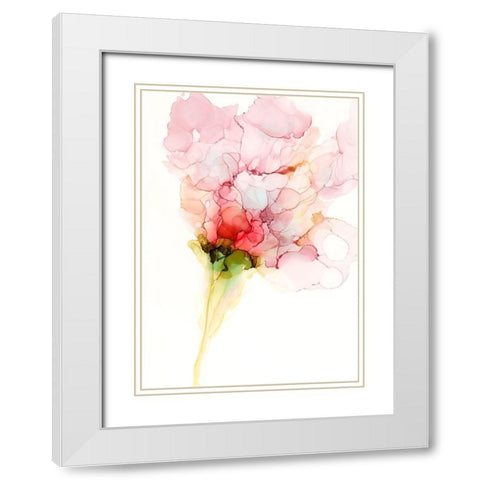 Flower Passion I White Modern Wood Framed Art Print with Double Matting by Goldberger, Jennifer