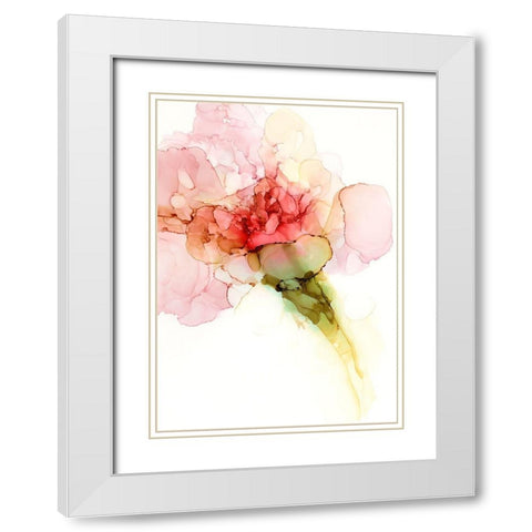 Flower Passion II White Modern Wood Framed Art Print with Double Matting by Goldberger, Jennifer