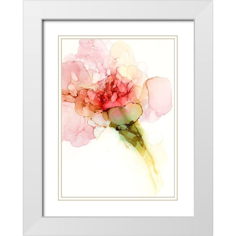 Flower Passion II White Modern Wood Framed Art Print with Double Matting by Goldberger, Jennifer