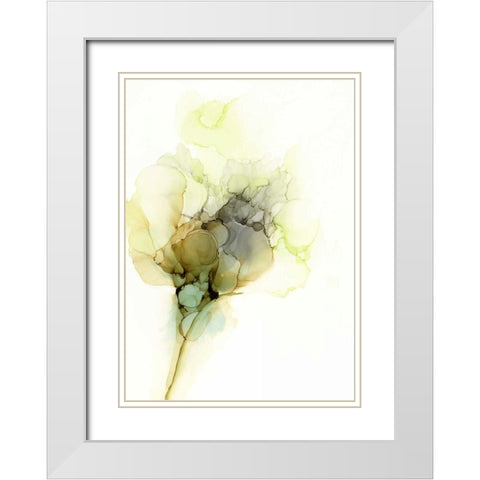 Fluid Bloom I White Modern Wood Framed Art Print with Double Matting by Goldberger, Jennifer