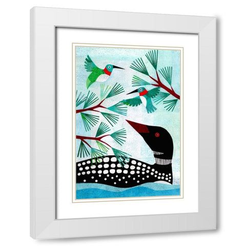 Forest Creatures IX White Modern Wood Framed Art Print with Double Matting by Conway, Kim