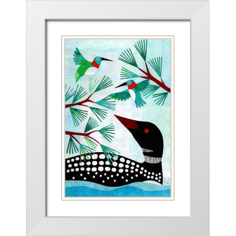 Forest Creatures IX White Modern Wood Framed Art Print with Double Matting by Conway, Kim