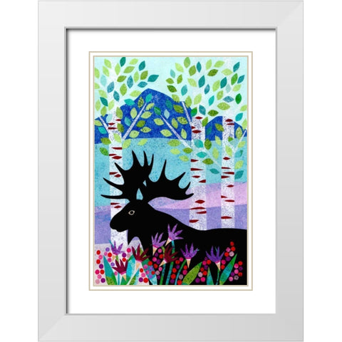 Forest Creatures XII White Modern Wood Framed Art Print with Double Matting by Conway, Kim