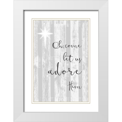 Blessed Christmas I White Modern Wood Framed Art Print with Double Matting by Goldberger, Jennifer