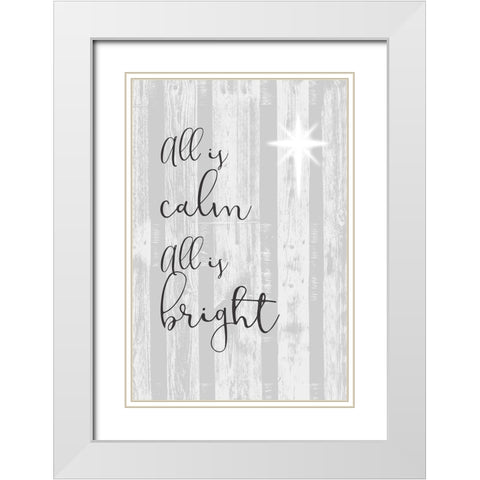 Blessed Christmas II White Modern Wood Framed Art Print with Double Matting by Goldberger, Jennifer