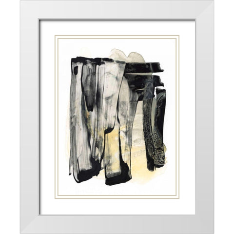 Noir Essence I White Modern Wood Framed Art Print with Double Matting by Stramel, Renee W.