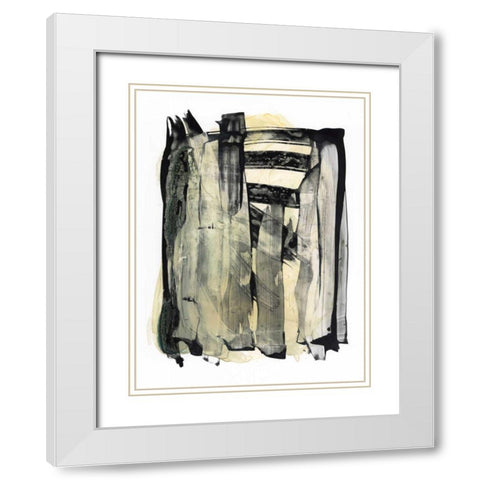 Noir Essence II White Modern Wood Framed Art Print with Double Matting by Stramel, Renee W.