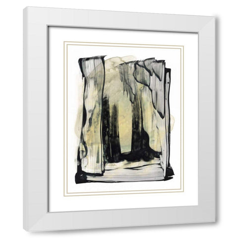 Noir Essence III White Modern Wood Framed Art Print with Double Matting by Stramel, Renee W.