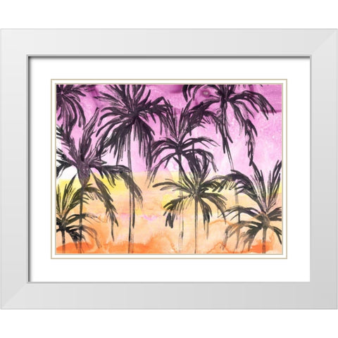 Island Sunset II White Modern Wood Framed Art Print with Double Matting by Vess, June Erica