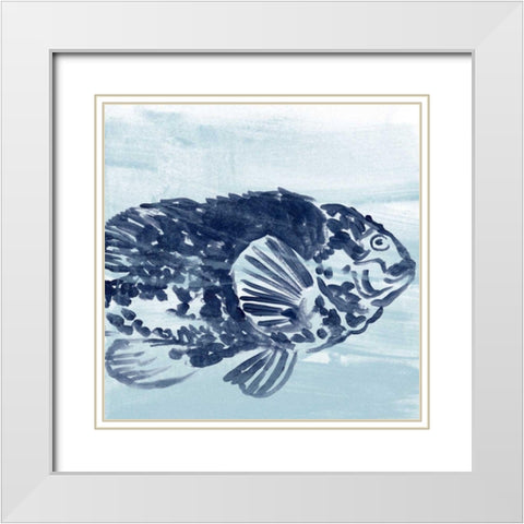 Ocean Study VII White Modern Wood Framed Art Print with Double Matting by Vess, June Erica