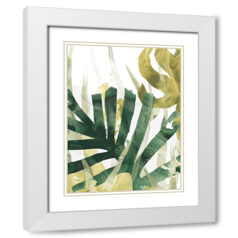 Palm Impression I White Modern Wood Framed Art Print with Double Matting by Vess, June Erica