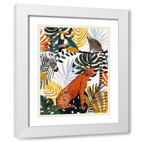 Jungle Jumble I White Modern Wood Framed Art Print with Double Matting by Borges, Victoria
