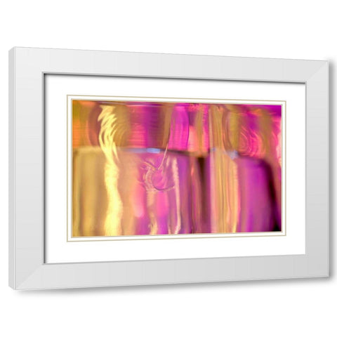 Abstracted Glass I White Modern Wood Framed Art Print with Double Matting by Stramel, Renee W.