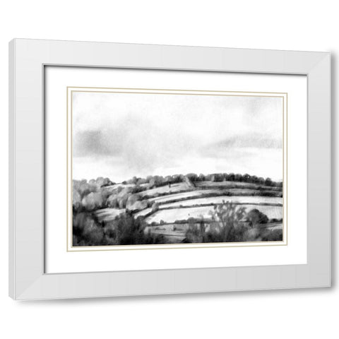 Rolling Landscape Sketch I White Modern Wood Framed Art Print with Double Matting by Caroline, Emma