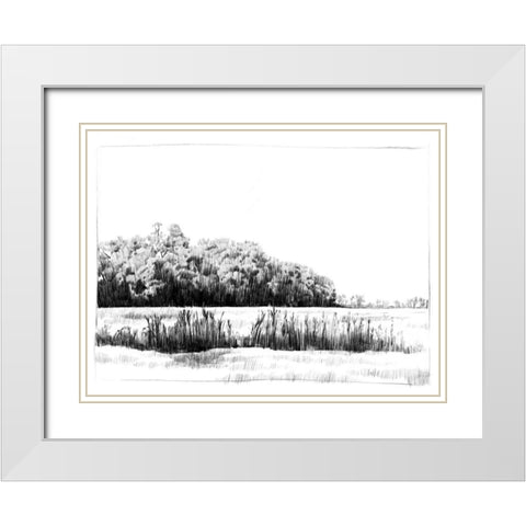 Northern Neck Landscape II White Modern Wood Framed Art Print with Double Matting by Caroline, Emma