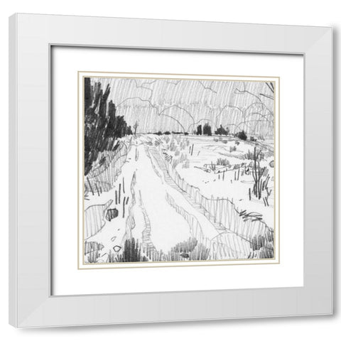 Wildland Sketch II White Modern Wood Framed Art Print with Double Matting by Green, Jacob