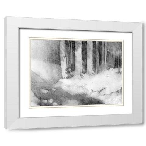 Graphite Glade I White Modern Wood Framed Art Print with Double Matting by Green, Jacob