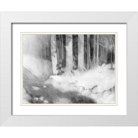Graphite Glade I White Modern Wood Framed Art Print with Double Matting by Green, Jacob