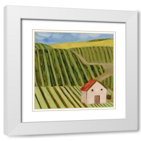 Mountain House I White Modern Wood Framed Art Print with Double Matting by Wang, Melissa