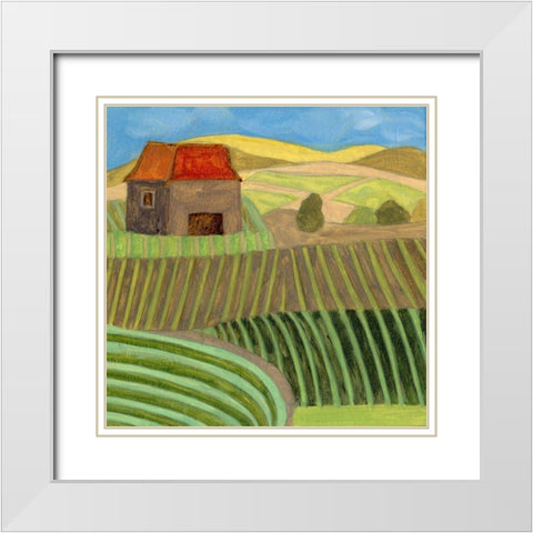 Mountain House II White Modern Wood Framed Art Print with Double Matting by Wang, Melissa