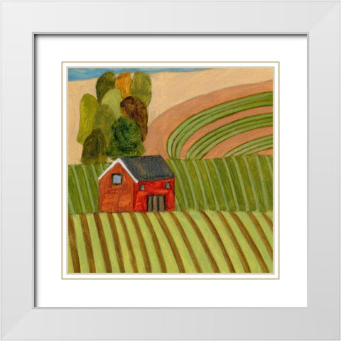 Mountain House III White Modern Wood Framed Art Print with Double Matting by Wang, Melissa