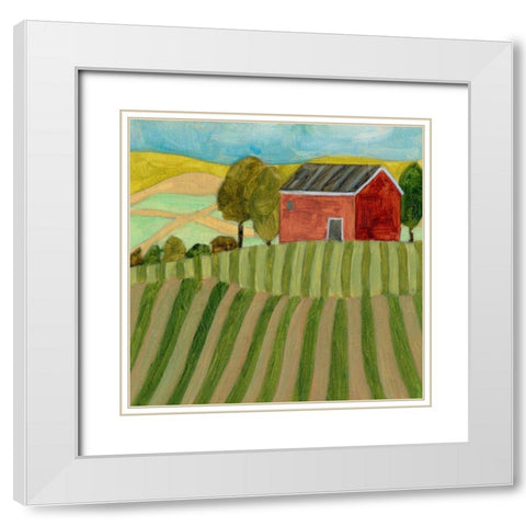 Mountain House IV White Modern Wood Framed Art Print with Double Matting by Wang, Melissa