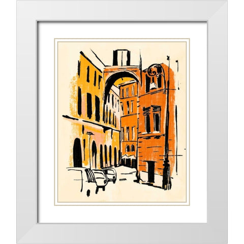 Euro Voyage II White Modern Wood Framed Art Print with Double Matting by Warren, Annie