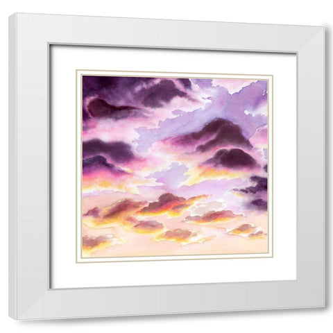Sunset Haze I White Modern Wood Framed Art Print with Double Matting by Popp, Grace
