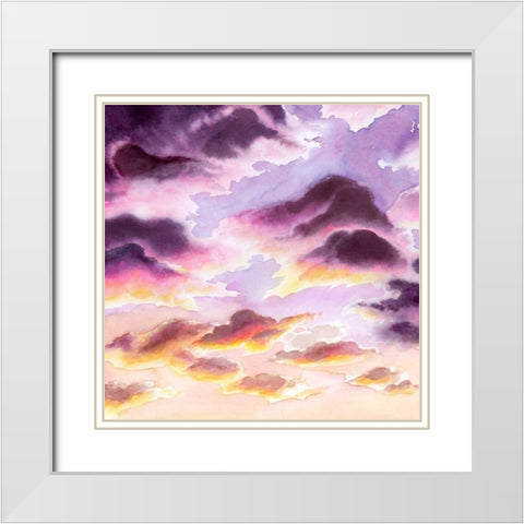 Sunset Haze I White Modern Wood Framed Art Print with Double Matting by Popp, Grace