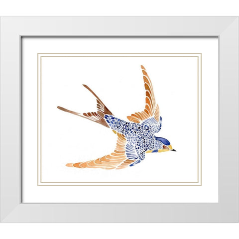 Jeweled Barn Swallow I White Modern Wood Framed Art Print with Double Matting by Green, Jacob