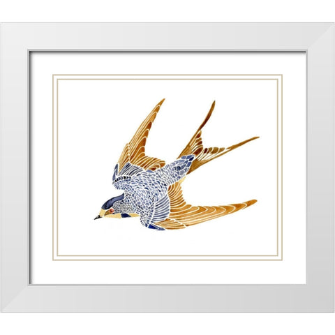 Jeweled Barn Swallow II White Modern Wood Framed Art Print with Double Matting by Green, Jacob