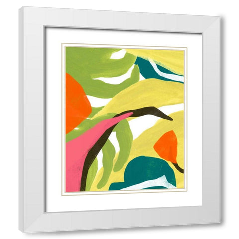 Mod Tropics I White Modern Wood Framed Art Print with Double Matting by Vess, June Erica