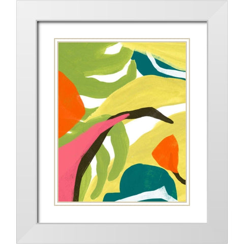 Mod Tropics I White Modern Wood Framed Art Print with Double Matting by Vess, June Erica